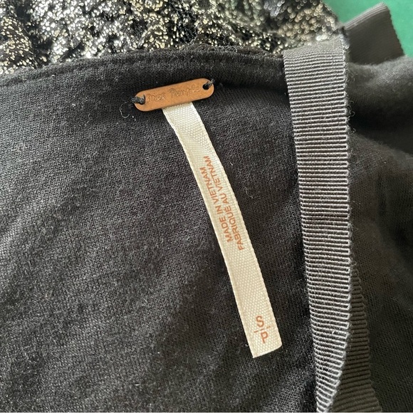 Free People Foil Black Silver Metallic Lace Ombre Fit & Flare Mini Dress EUC S - Picture 7 of 9